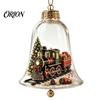Miniature Holiday Scene Hanging Balls 3D Christmas Bell Ornament, Winter Clear Decoration with Santa Reusable Festival Ornaments Snowman Reindeer
