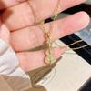 Elegant Titanium Steel Violin Necklace for Women with Zircon Stones - Versatile Fashion Jewelry