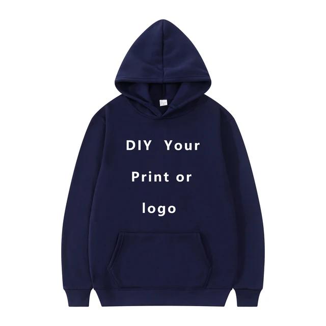 2024 Man Woman Casual Custom Printed Text DIY Hoodie Customized Logo Personalized Hoody Custom Hoodies Text Logo Sweatshirt