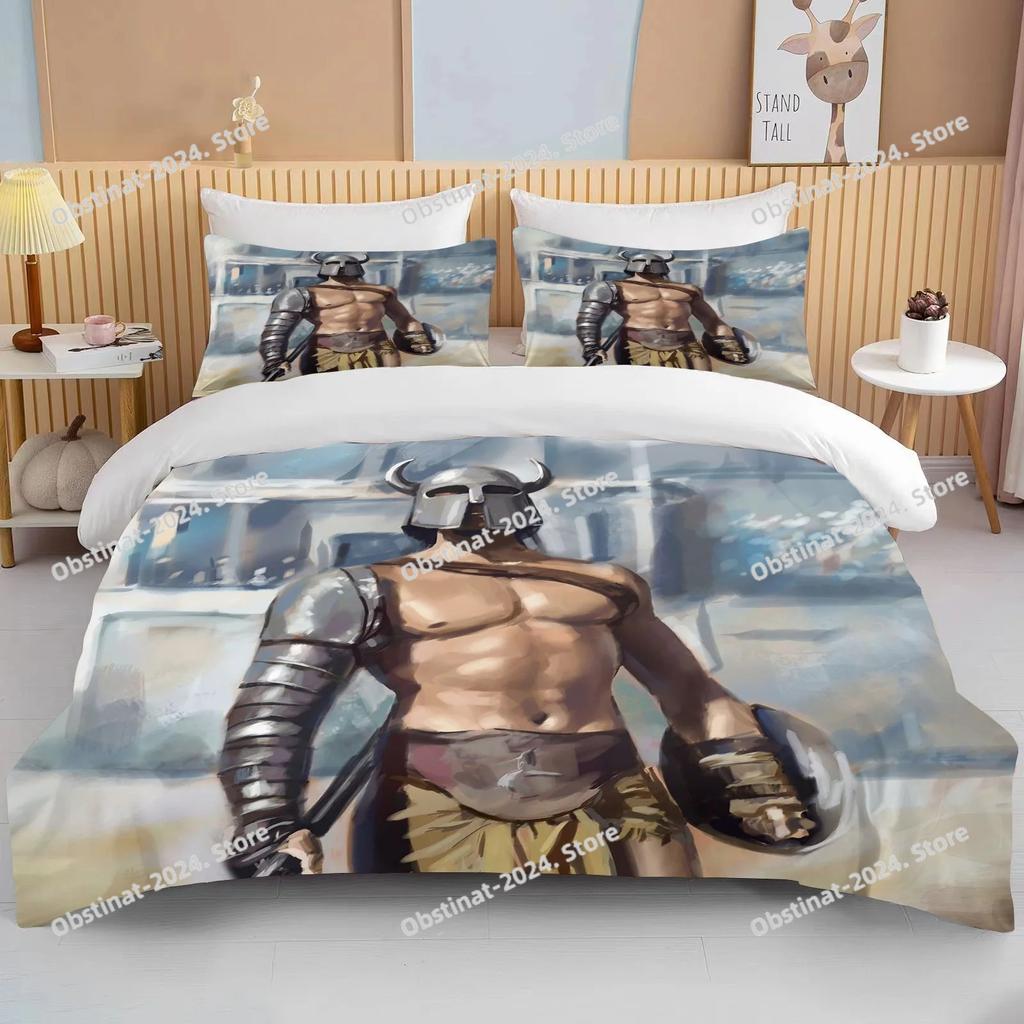 Antikes Rom Gladiator Bettwäscheset Bettbezug Krieger Krieger Einzelbett Twin Full Queen Erwachsenenhaushalt Bett Drei-Teile-Set