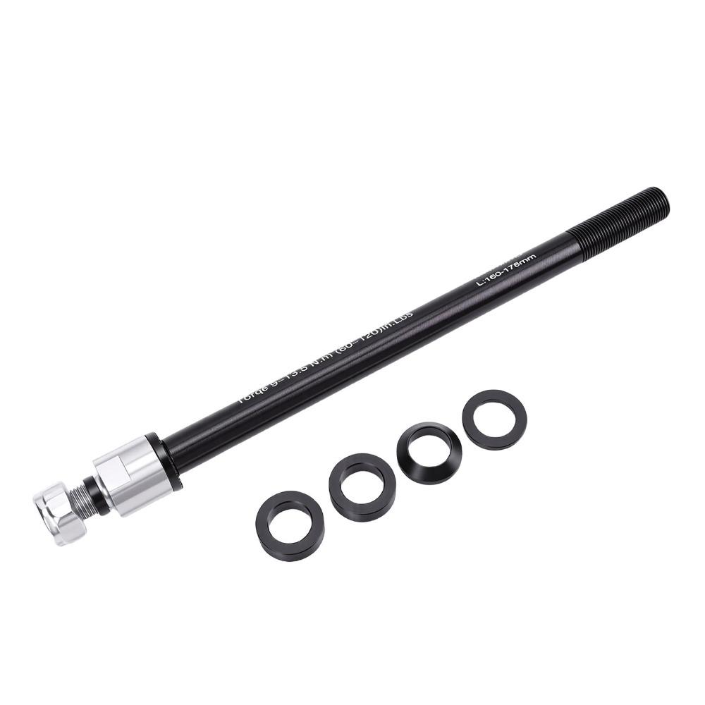 Adjustable Thru Axle Aluminum Alloy, Stainless Steel Bike Thru Axle Adapter Rear Axle Replacement