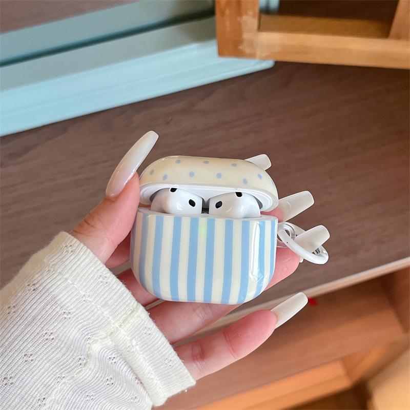 Korean polka dot vertical stripe Hyunya flower for AirPods 1 /pro1 earphone protective case two or three generations of new models
