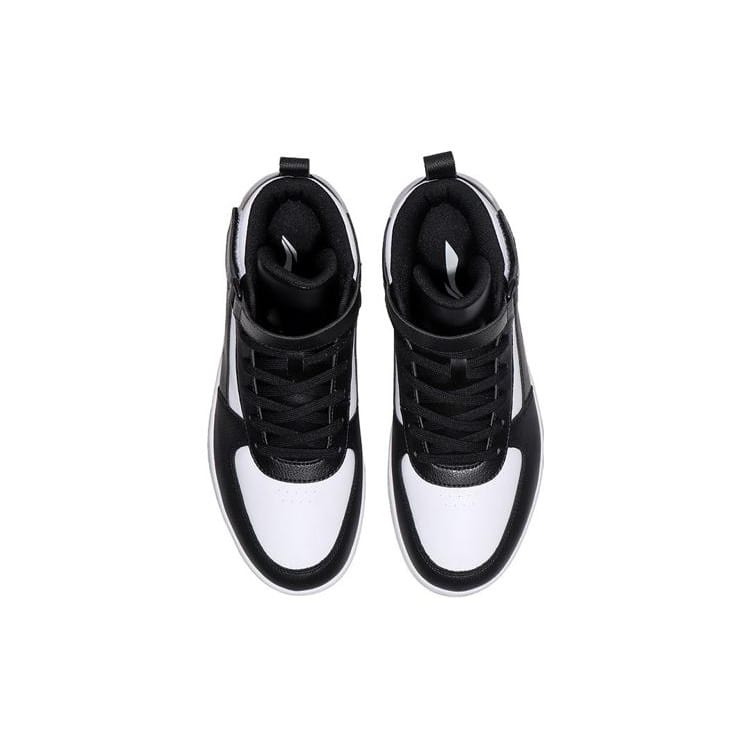 Li Ning Knight Mid Top Skateboard Shoes Men's Black White AGCM163-6