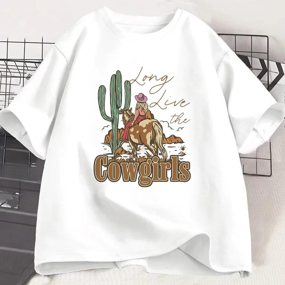 Western Graphic T Shirt Cowgirl Horse Top Country Music Festival Apparel Trendy Rodeo Shirt Summer Casual Short Sleeve Tee