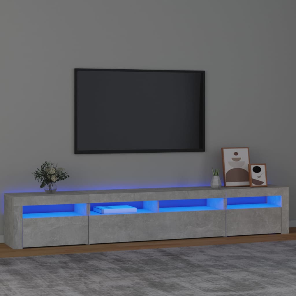 Vidaxl Szafka Pod Tv Z Oświetleniem Led, Szarość Betonu, 240X35X40 Cm