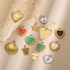 Elegant Stainless Steel Gold Plated Heart Love Cross Shell Starfish Oil Drop Pendant Charms for DIY Jewelry Making Women