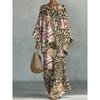 16 European and American women's clothing Y1 large size thin ethnic style dress set Bohemian casual large size jumpsuit