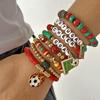 Soccer Themed Bracelets With Football Charm For Women And Men Elastic Adjustable Wristbands For Fan