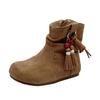 Herbst und Winter 2025 neue Kindermode Retro Fransenanhänger runde Zehe Stiefel zum Stapeln