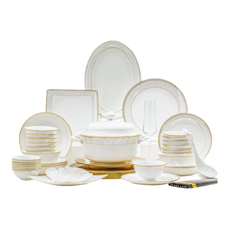 Mornenjoy Цзиндэчжэнь Легкая роскошь Керамический набор столовой посуды
