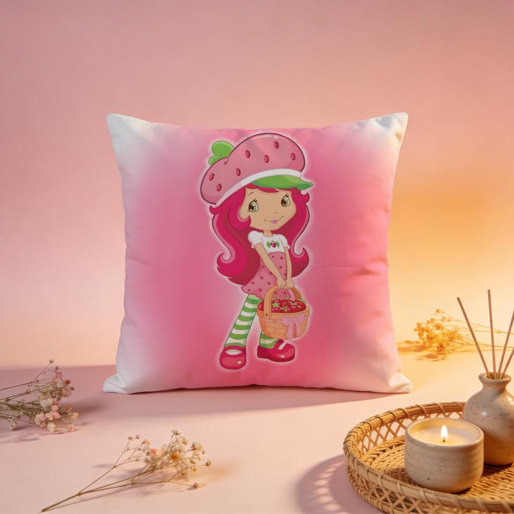 Hot SStrawberry Shortcakeiou Cushion Cover Comfortable Durable Pillow Cover MultiScene for Home Office Car Sofa