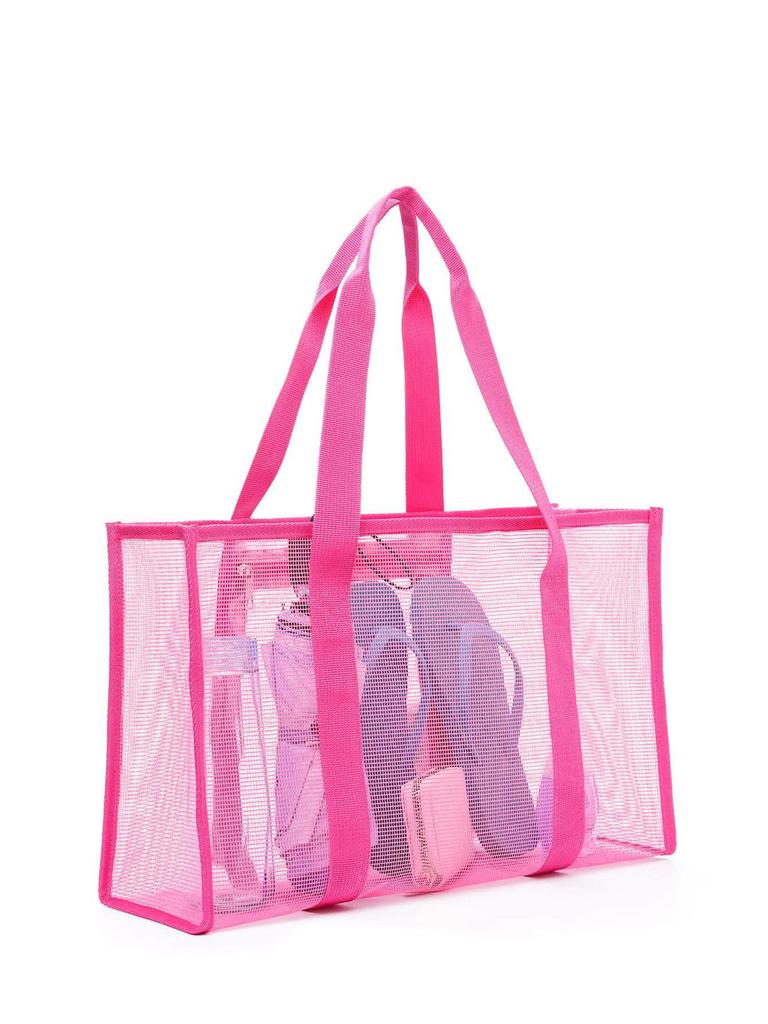 Polyester Large Capacity Beach Tote Bag With Open Top And Inner Pocket For Vacation