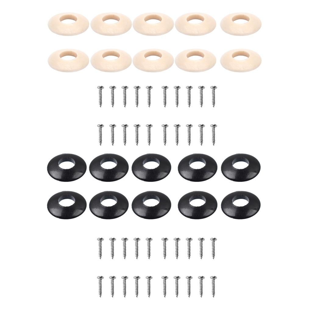 10 Pieces Replacement Plastic Washers&Screws for Guitar Instruments Tuning Peg Machine Head Buttons