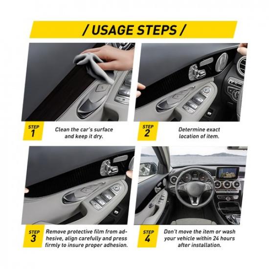 Fit Benz C-Class 2015-2018 Interior Front Center Cover Trim Carbon Fiber Sticker