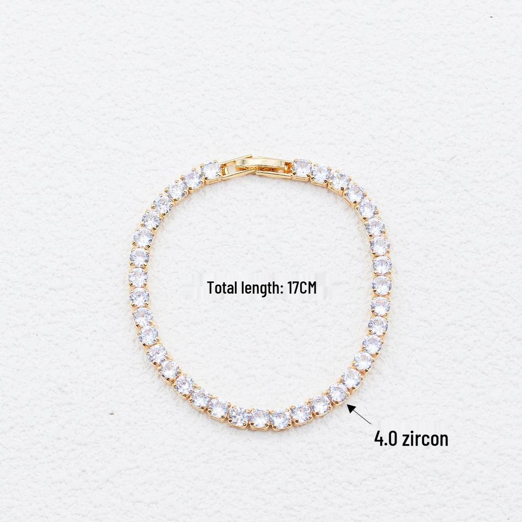 2025 Trendy Adjustable Claw Chain Bracelet with Shiny Zircon