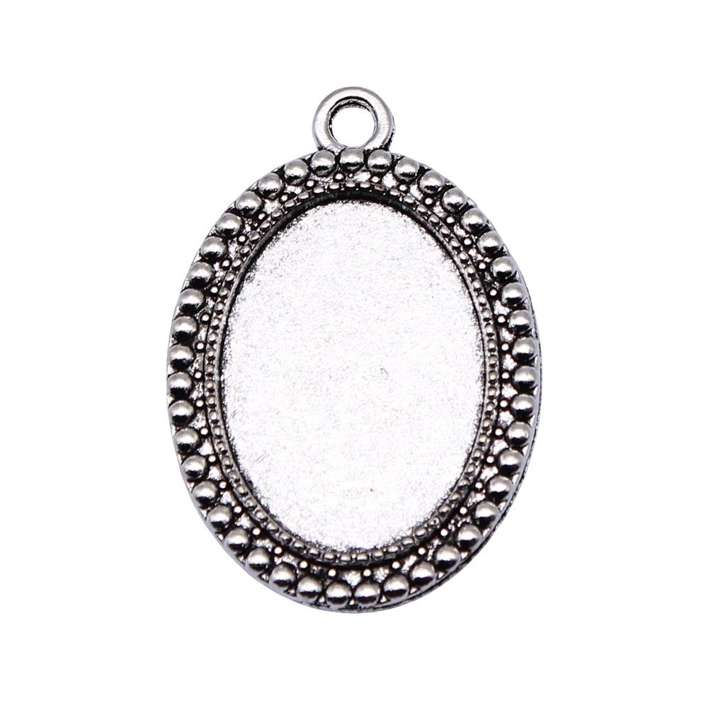 10 Stück 18x25mm Innenmaß Antik Silber Plated 31 Stile Cameo Cabochon Basis Fassungen Anhänger Halskette Zubehör