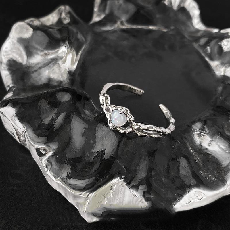 

Irregular Moonstone Chic Ring For Women With Adjustable Open Design Stylish And Modern J3073
