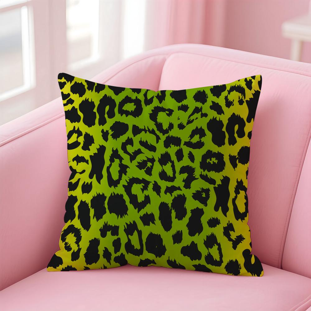 leopard print texture Cushion Cover Pillow Case Soft Friendly Fabric Concealed Zipper