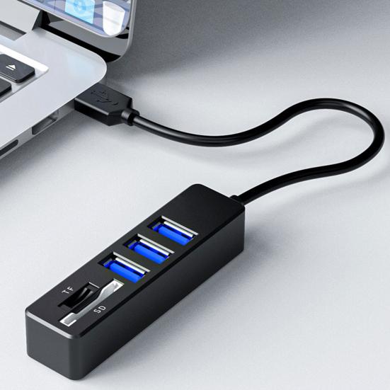 USB Hub Multifunctional Docking Station Plug And Play High Speed Data Transfer USB2.0 SD/TF Card Reader 5-in-1 Multi-Port Adapter