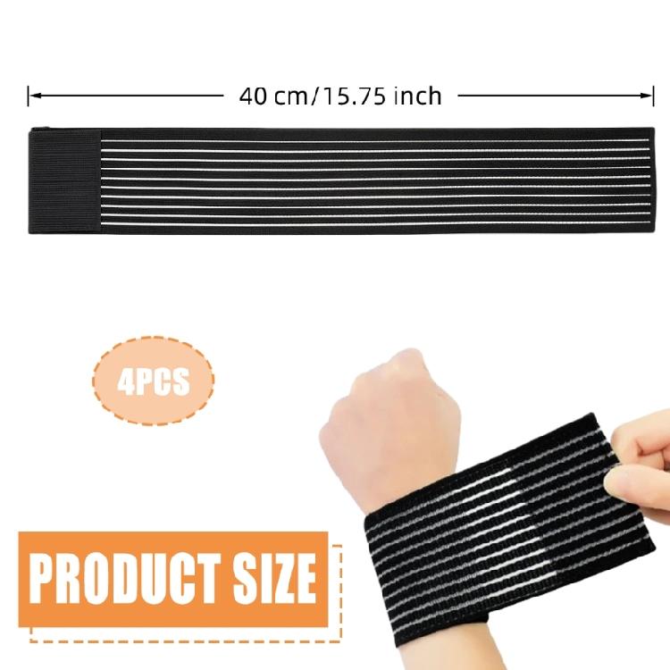 4Pcs Elasticated Wrist Guard Stretchy Wrist Protectors Band For Heavy Lifting Computer Use And Joint Management