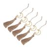 5Pcs Handmade Moon Hanging Ornament Home Tassel Decoration Car Rear View Mirror Accessory