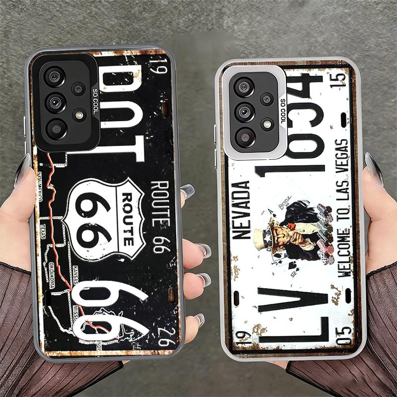 Retro Vintage License Plate Soft Phone Case for Samsung A17 A16 A15 A14 A13 A57 A56 A55 A54 A53 A37 A36 A35 A34 A33 A26 A25 A24