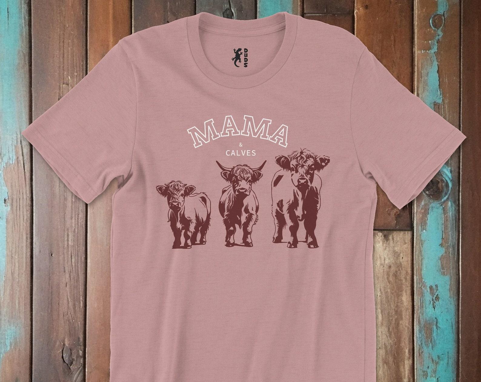 Mama and Calves Shirt, Shirts for Mothers or Grandmothers, Highland Cows Shirt, Baby Cows Shirt, Mama and Cows Shirt 3XL
