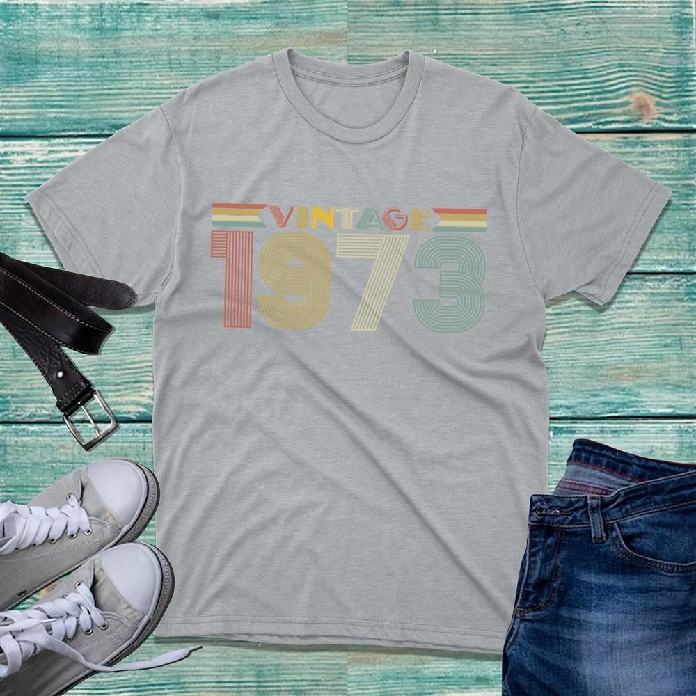 Vintage 1973 TShirt 50th Birthday Fathers Day Golden Jubilee Retro Gift Top