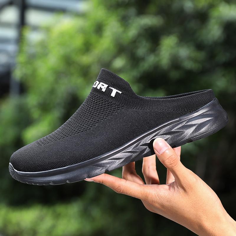 Lightweight Men's Half Slippers Breathable Men Slippers Fashion Casual Shoes Anti-slip Male Flat Slip on Flats Outdoor Big Size