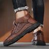 Men's High-top Casual Shoes Handmade Shoes Casual Sneakers Plus Size 39-48