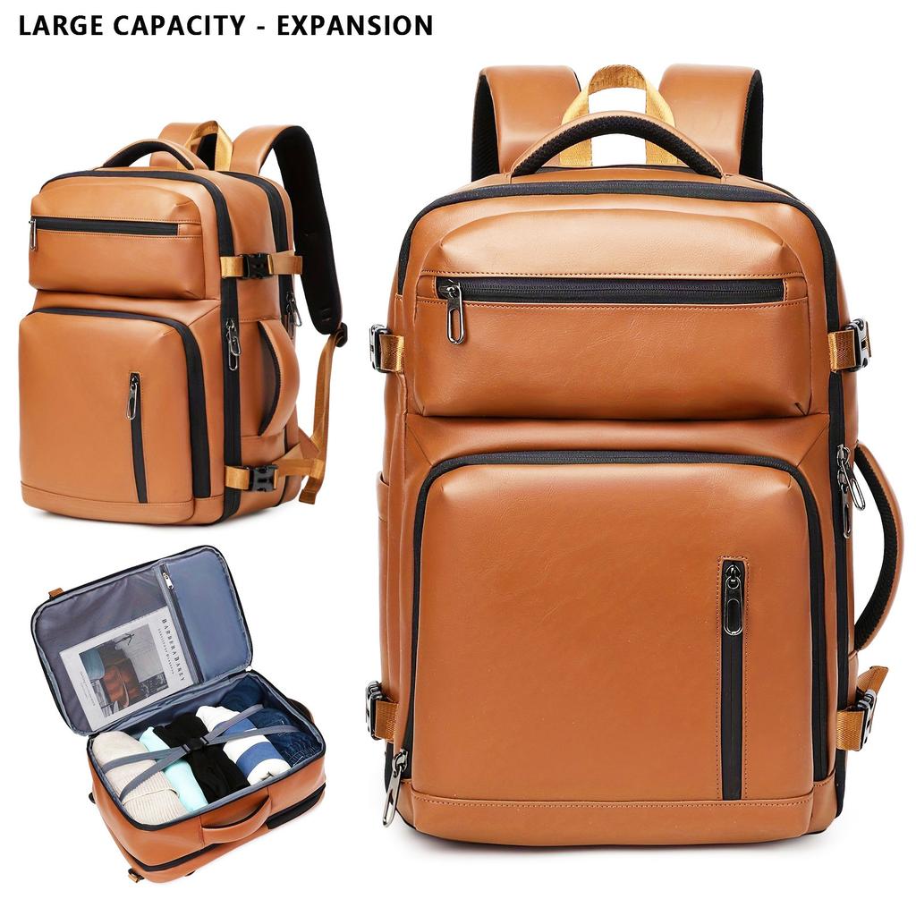 Men's anti-theft expandable backpack - Large-capacity laptop bag, expandable design, multiple compartments and zipper pockets, t