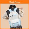 Large Casual Minimalist Capacity Backpack With Color Blocking Design Daily For