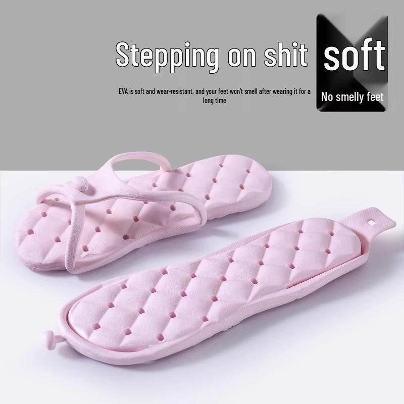Women's Non-slip Travel Folding Slippers - Lightweight & Detachable for Bathroom or Shower Use