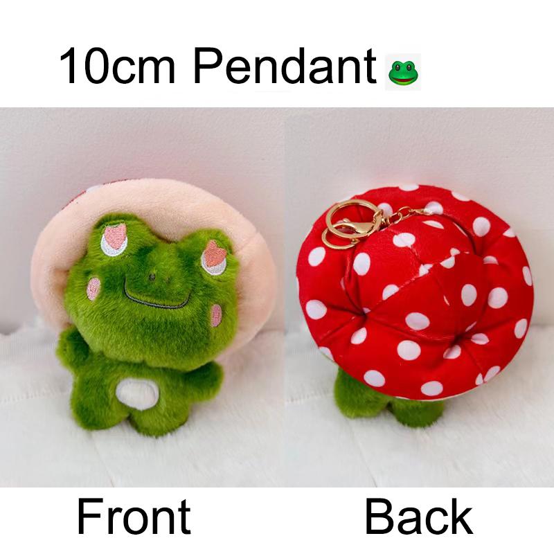 Süßes Cartoon-Pilz-Frosch-Stofftier Kawaii Kuscheltiere Grüner Frosch Plüschtiere Schlüsselanhänger Für Tasche Anhänger Anime Weiches Kinderspielzeug