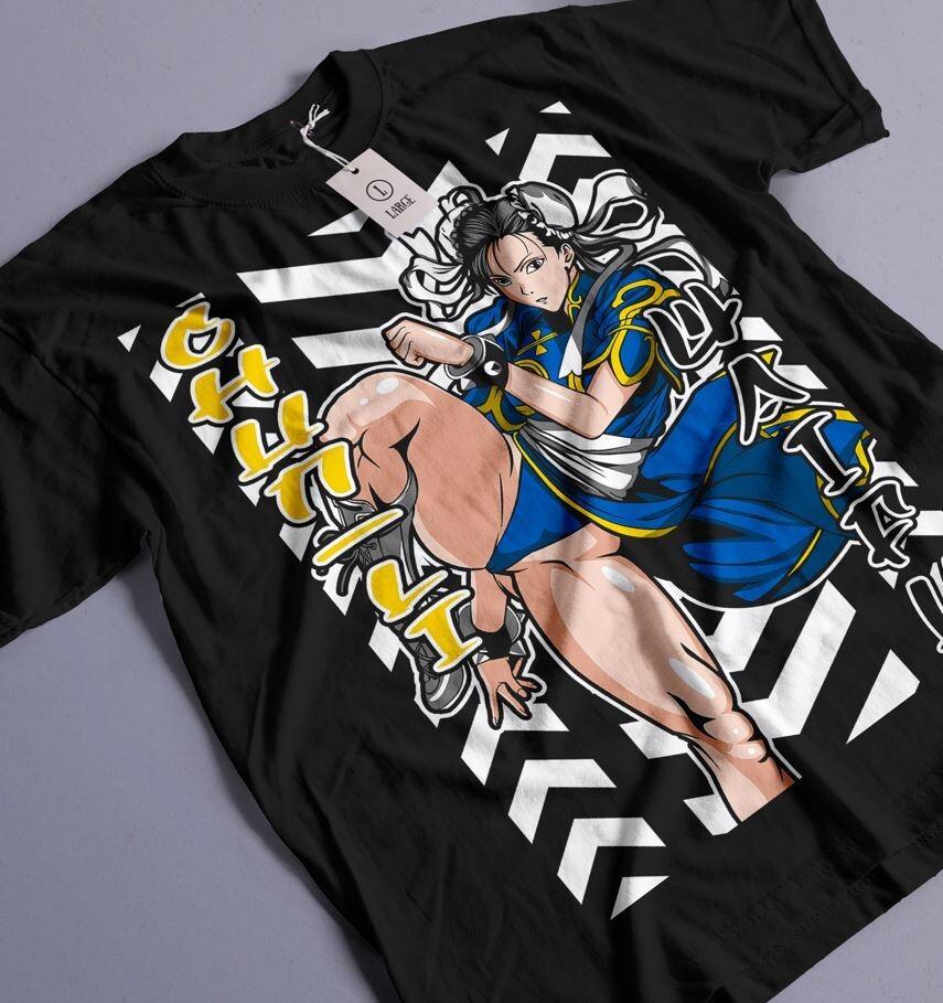 

Chun Li T-shirt Street Fighter vs King Of Fighters Snk Anime Gift Shirt All Size 4XL