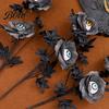 Halloween Home Decor Eyeball Flower Stem, Artificial Rose Floral Pick with Eyeball, Decorative Props Gothic Black Branches for Vase, Indoor