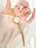 Luxury Retro Gold Butterfly Watch for Women Rhinestone-Embedded Bracelet Watch Elegant Quartz Wristwatch for Party & Daily Wear