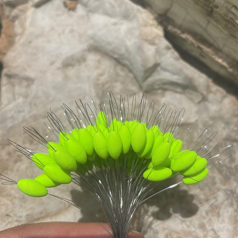 100Pcs Fluorescent Foam Traditional Line Group Float Space Beans Stopper For Sea Carp Fly Fishing Bait Fish Float Tools