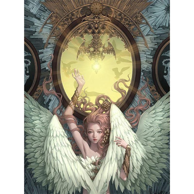 5D Diy Diamond Painting Flowers Woman Wings Cross Stitch Kits Full Round Drill Embroidery Mosaic Art Picture Of Bedroom Decor