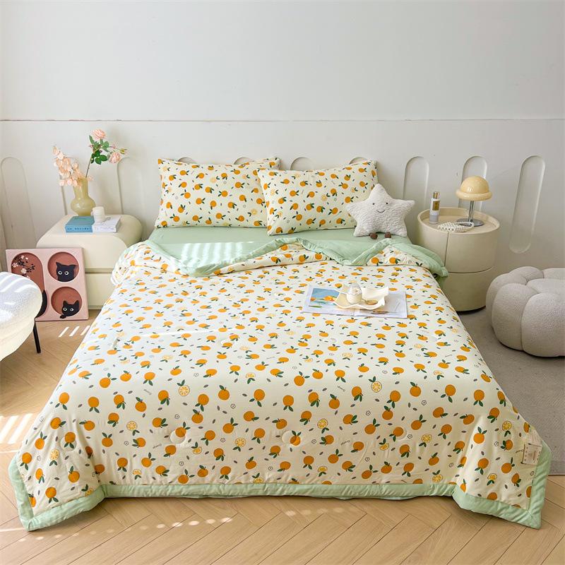 Leichte Baumwoll-Sommerdecke Sichere Kühlende Decke Einzelgröße Maschinenwaschbar Atmungsaktive Bettwäsche für Wohnheim Klimaanlage Nutzung