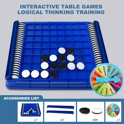 Yousheng Jogo de Tabuleiro Estratégico Reversi para Crianças Treinamento de Pensamento Lógico Integrativo Família Pai-Filho Educacional Preto Branco Jogo de Xadrez Adolescentes Adultos