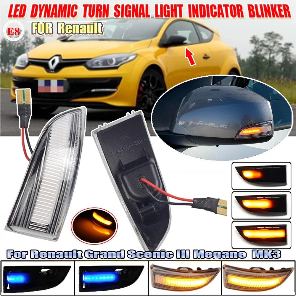 Fit for Renault Megane 3 MK3 III RS 2008-2016 BZ KZ DZ Dynamic Blinker Indicator Mirror Turn Light Signal