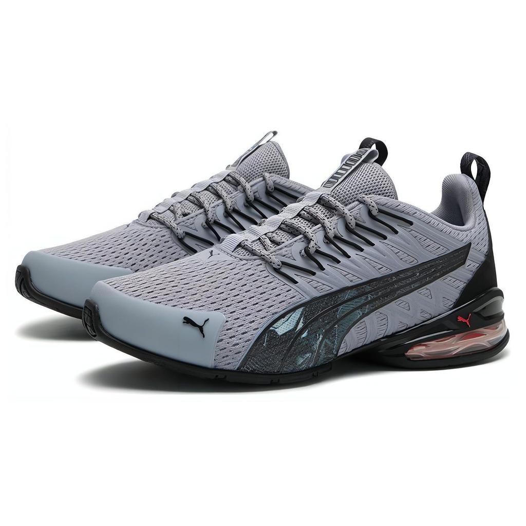 Puma Voltaic Evo Mesh Lightweight Fabric Synthetic Leather Cushioning Breathable Low-Top Casual Running Shoes Unisex Sneaker Gray Black Red 379602-02