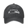 Funny Fishing Theme Outfits Unisex Baseball Caps Fish Fisherman Gift Distressed Washed Hats Cap Vintage Outdoor Fishing Cap