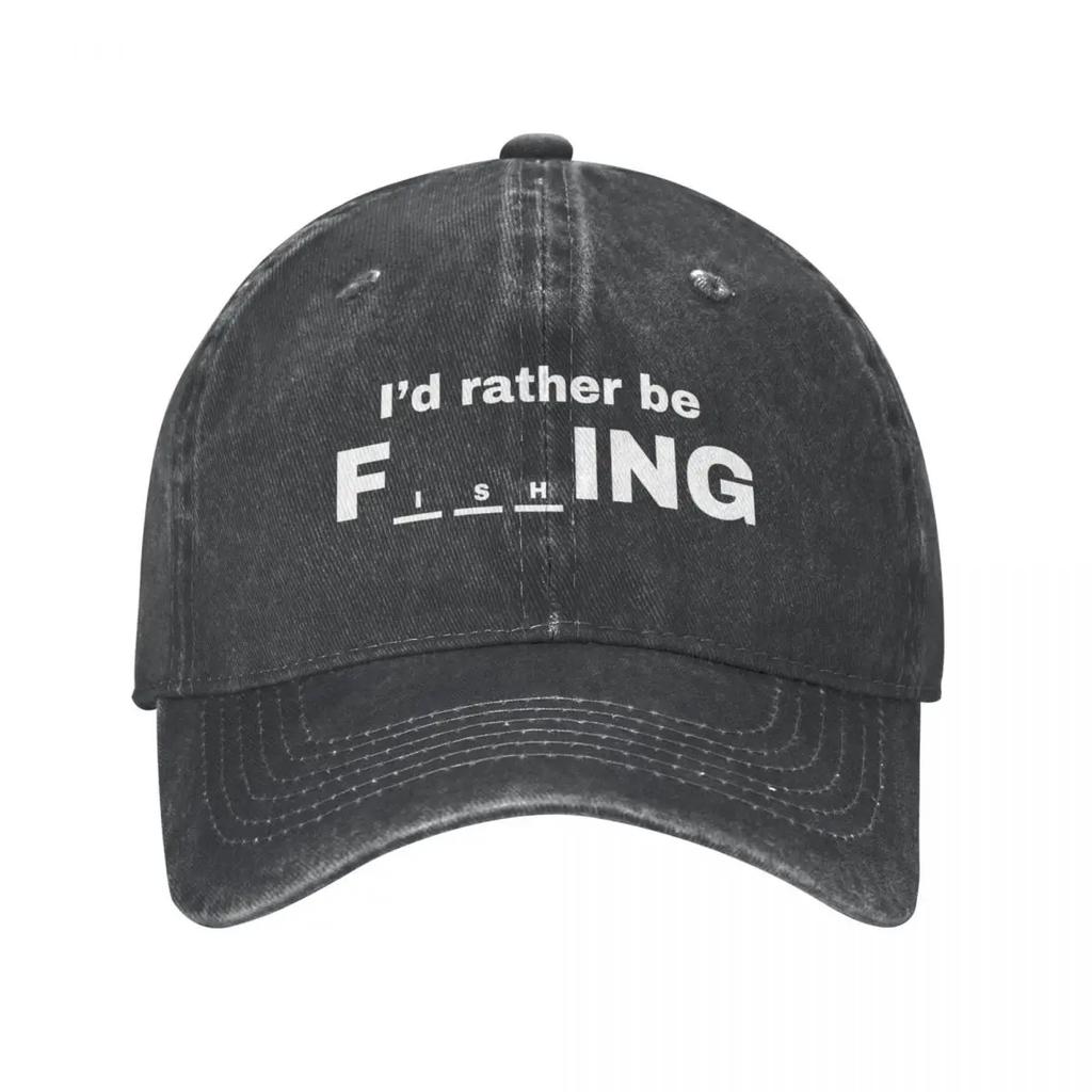 Funny Fishing Theme Outfits Unisex Baseball Caps Fish Fisherman Gift Distressed Washed Hats Cap Vintage Outdoor Fishing Cap