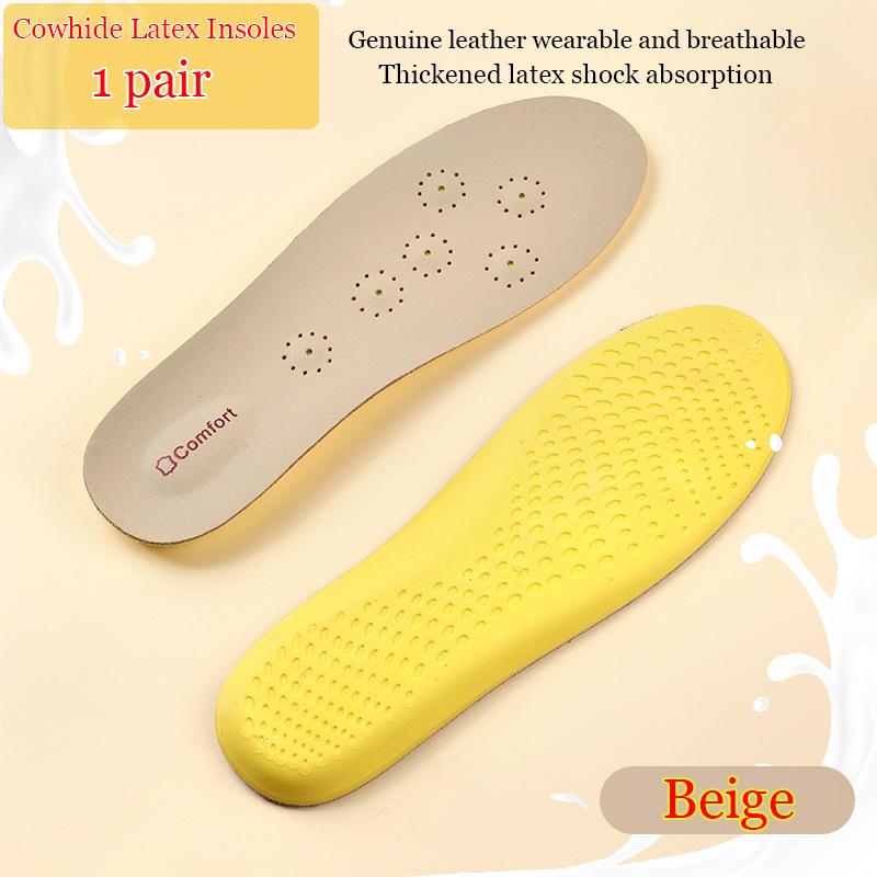 

Cowhide Insoles Soft Leather Latex Breathable Sports Insole Shock Absorbing Plantar Fasciitis Inserts Arch Support Shoes Pads EU35-36 (23cm)