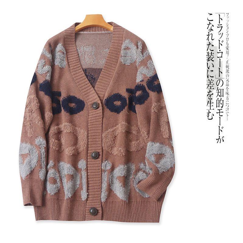 

Жаккардовый кардиган Весна и Осень Новое поступление Внешняя торговля Женская одежда Модный свободный V-образный вырез Однобортный Утепленный свитер 30125 Shallow A- 7-13-3 One size