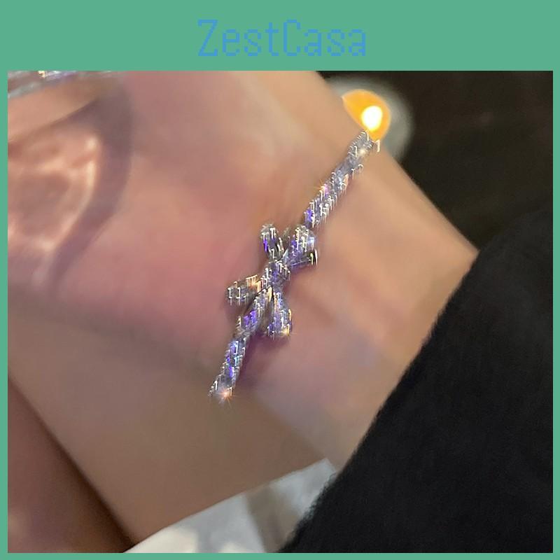 Stylish Copper Zircon Butterfly Cuff Bracelet With Minimalist Design For Female Fashion