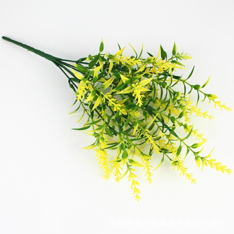 8pcs Artificial Flowers Plastic Dogtail Grass Wedding Decor Fake Flower Simulated Lavender Living Room Office Desk Decoration