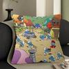 Cartoon Cute S-Smurfs Personalized Pillow Cover Kids Bedroom Wild Party Decor Pillowcase Kid Birthday Shower Gift